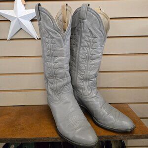 men's TONY LAMA vintage gray cowboy boots size 9 E